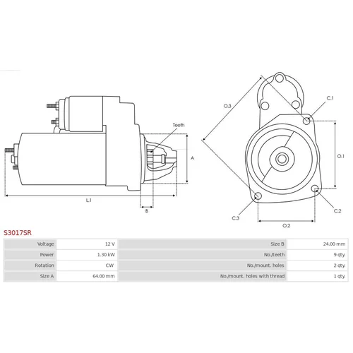 Štartér S3017SR /AS-PL/ - obr. 4