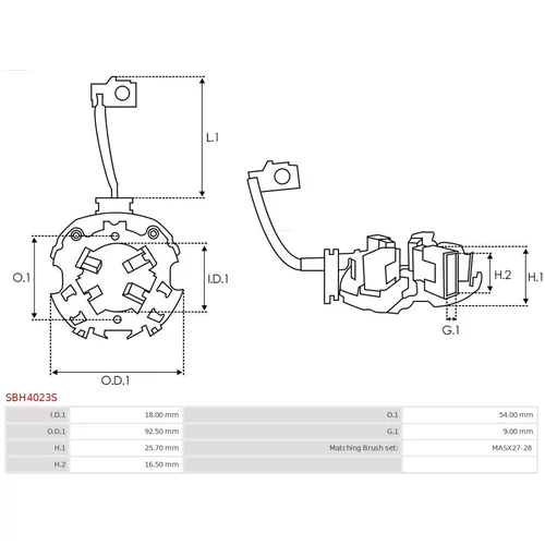 Držiak uhlíkov SBH4023S /AS-PL/ - obr. 1