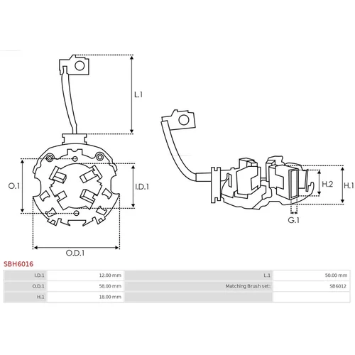 Držiak uhlíkov SBH6016 /AS-PL/ - obr. 1