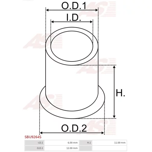 Puzdro, Hriadeľ štartéra SBU9264S /AS-PL/ - obr. 1