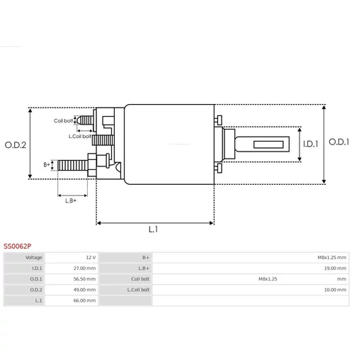 Elektromagnetický spínač pre štartér SS0062P /AS-PL/ - obr. 3