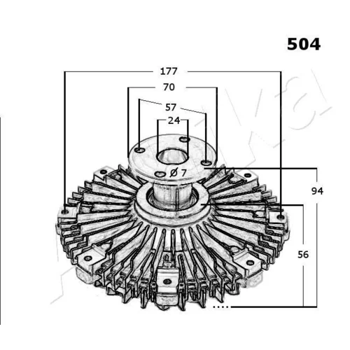 Spojka ventilátora chladenia 36-05-504 /ASHIKA/ - obr. 2
