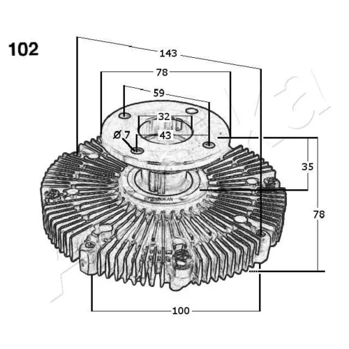 Spojka ventilátora chladenia 36-01-102 /ASHIKA/ - obr. 2