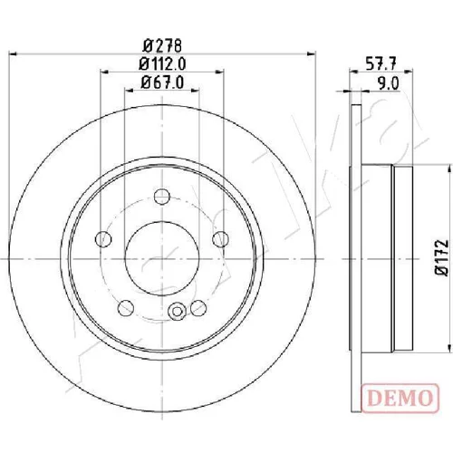 Brzdový kotúč ASHIKA 61-00-0508C