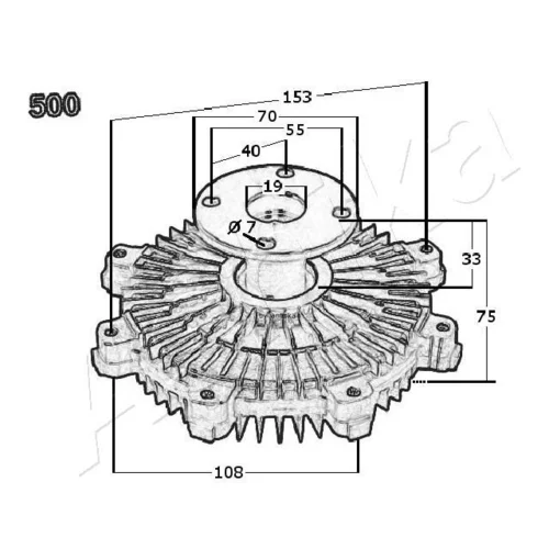 Spojka ventilátora chladenia 36-05-500 /ASHIKA/ - obr. 2