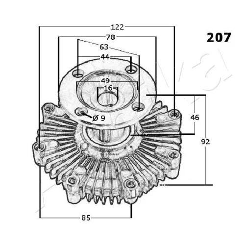 Spojka ventilátora chladenia 36-02-207 /ASHIKA/ - obr. 2