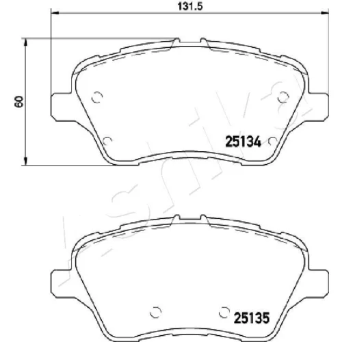Sada brzdových platničiek kotúčovej brzdy 50-00-0301 /ASHIKA/ - obr. 1