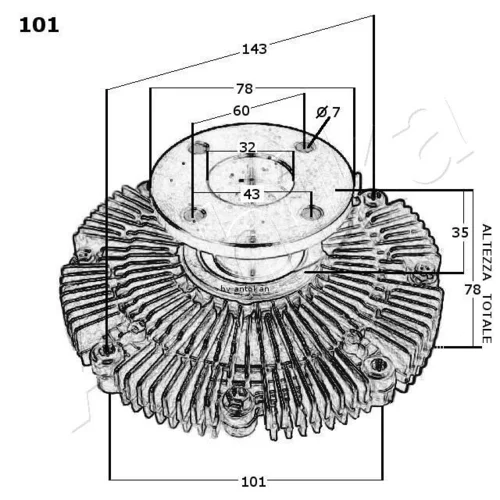 Spojka ventilátora chladenia 36-01-101 /ASHIKA/ - obr. 2