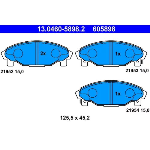 Sada brzdových platničiek kotúčovej brzdy ATE 13.0460-5898.2