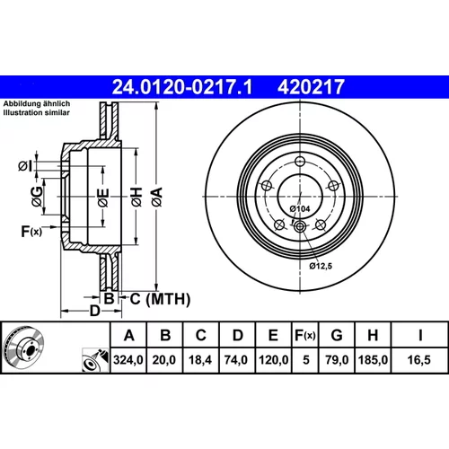 Brzdový kotúč ATE 24.0120-0217.1