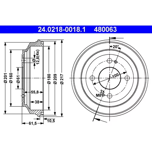 Brzdový bubon ATE 24.0218-0018.1