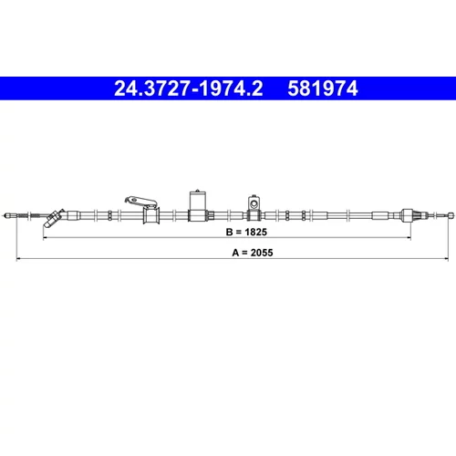 Ťažné lanko parkovacej brzdy ATE 24.3727-1974.2