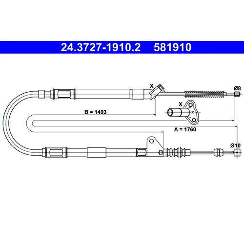 Ťažné lanko parkovacej brzdy ATE 24.3727-1910.2