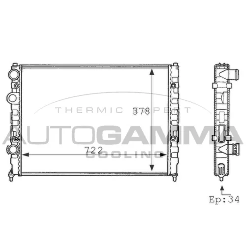 Chladič motora AUTOGAMMA 101078