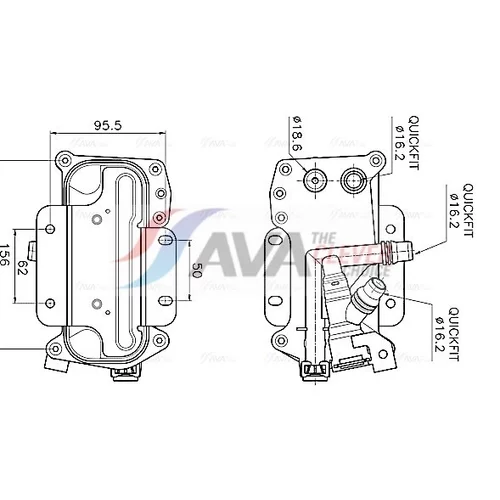 Chladič oleja automatickej prevodovky AVA QUALITY COOLING BW3626