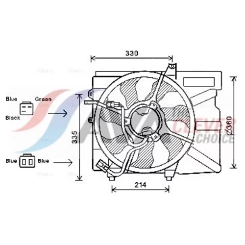 Ventilátor chladenia motora AVA QUALITY COOLING HY7525