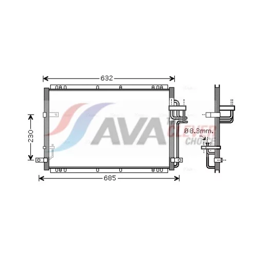 Kondenzátor klimatizácie AVA QUALITY COOLING KA5085