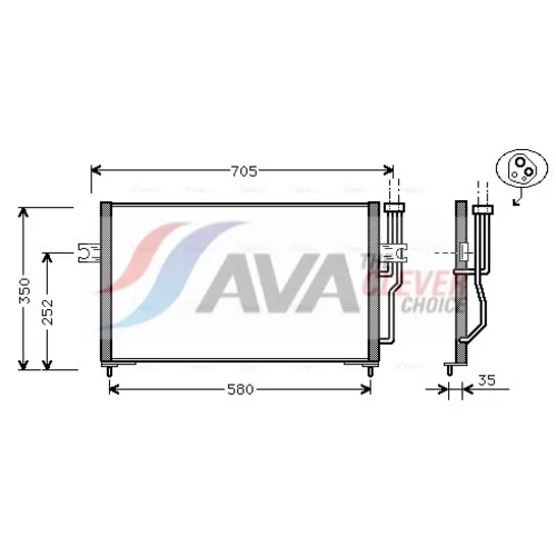Kondenzátor klimatizácie AVA QUALITY COOLING VO5086