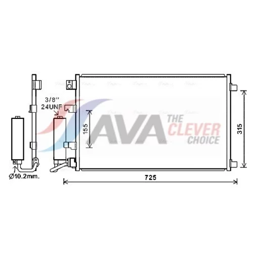 Kondenzátor klimatizácie DN5420D (AVA QUALITY COOLING)