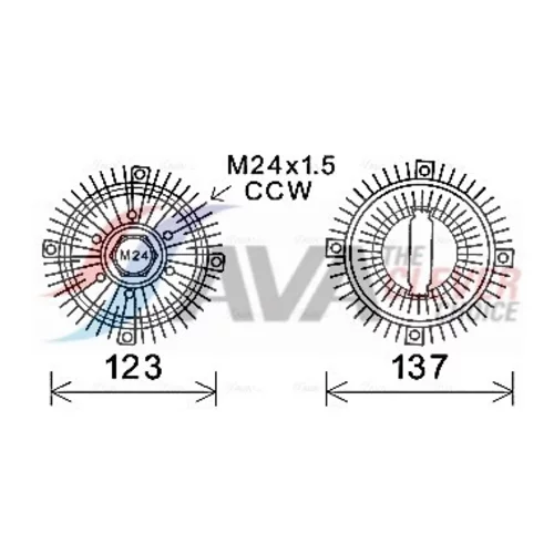 Spojka ventilátora chladenia AVA QUALITY COOLING FDC449
