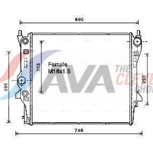 Chladič motora AVA QUALITY COOLING JR2053