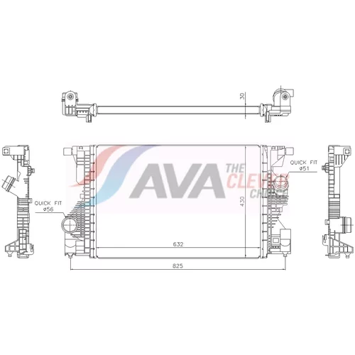Chladič plniaceho vzduchu AVA QUALITY COOLING MS4808