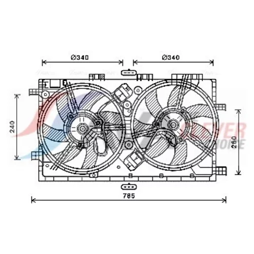 Ventilátor chladenia motora AVA QUALITY COOLING OL7641