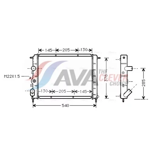 Chladič motora AVA QUALITY COOLING RT2258