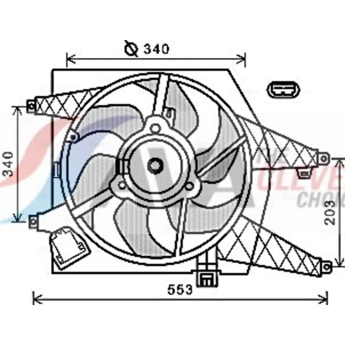 Ventilátor chladenia motora AVA QUALITY COOLING RT7548