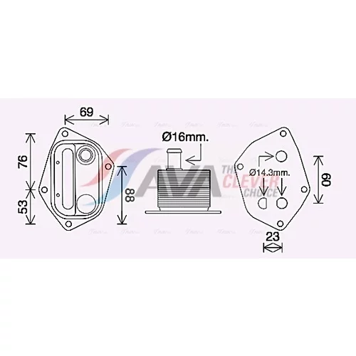 Chladič motorového oleja AVA QUALITY COOLING HY3459