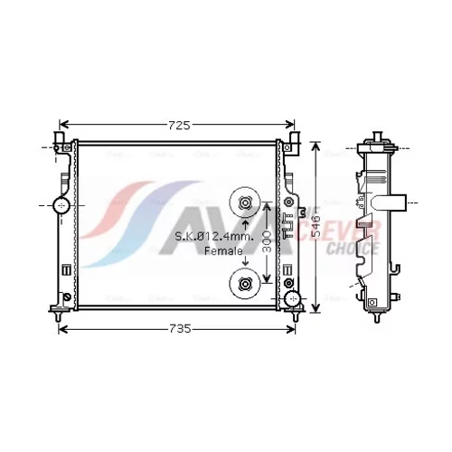 Chladič motora AVA QUALITY COOLING MS2458