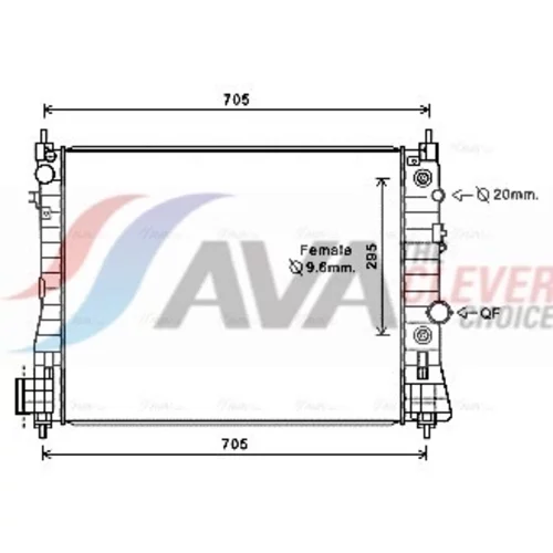 Chladič motora AVA QUALITY COOLING OL2655