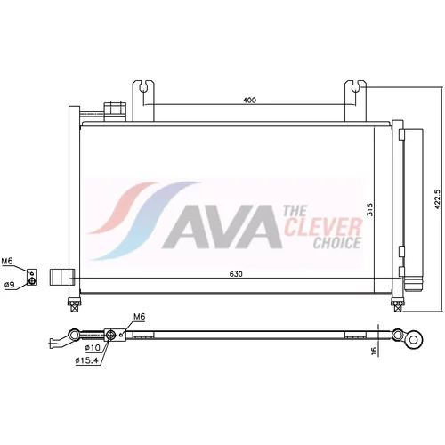 Kondenzátor klimatizácie AVA QUALITY COOLING FT5490D