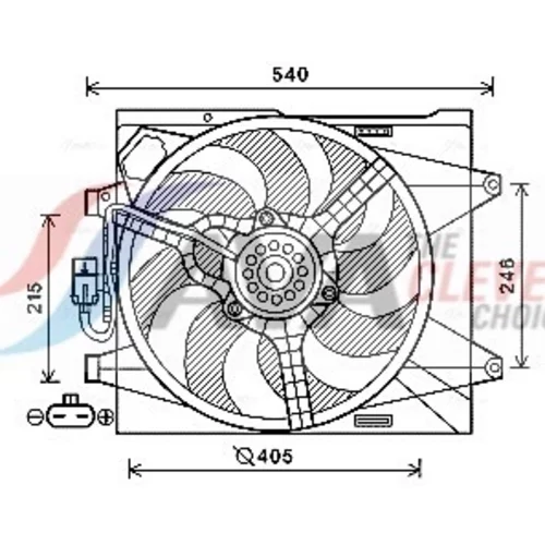 Ventilátor chladenia motora AVA QUALITY COOLING FT7582