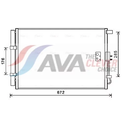 Kondenzátor klimatizácie AVA QUALITY COOLING KA5229D