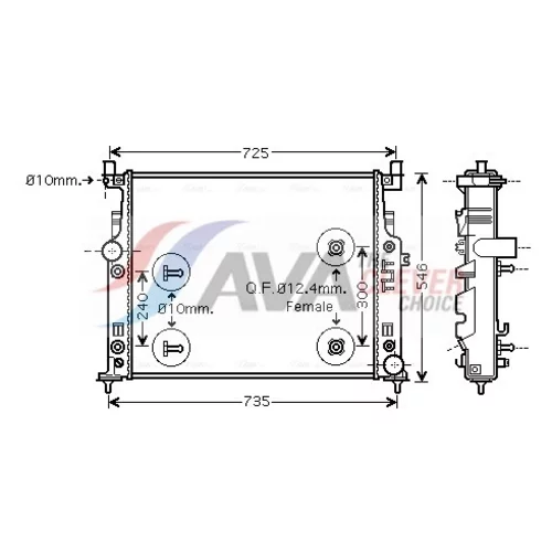 Chladič motora AVA QUALITY COOLING MSA2436
