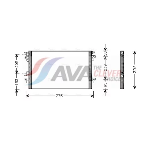 Kondenzátor klimatizácie AVA QUALITY COOLING RTA5366