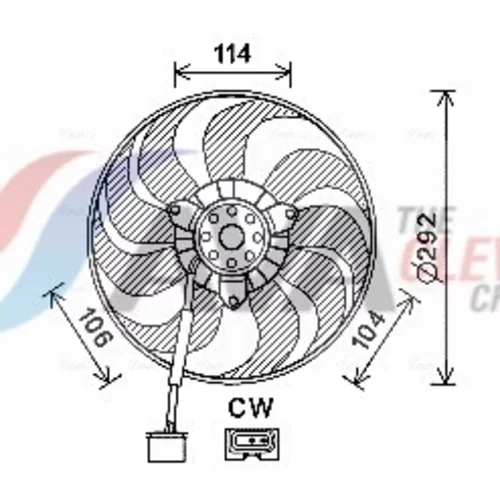 Ventilátor chladenia motora AVA QUALITY COOLING VN7539