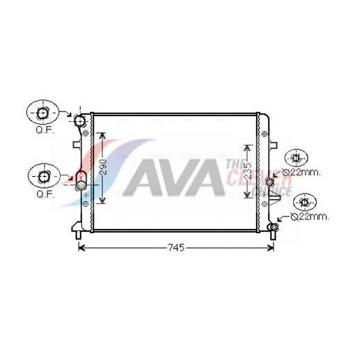 Chladič motora AVA QUALITY COOLING VNA2289