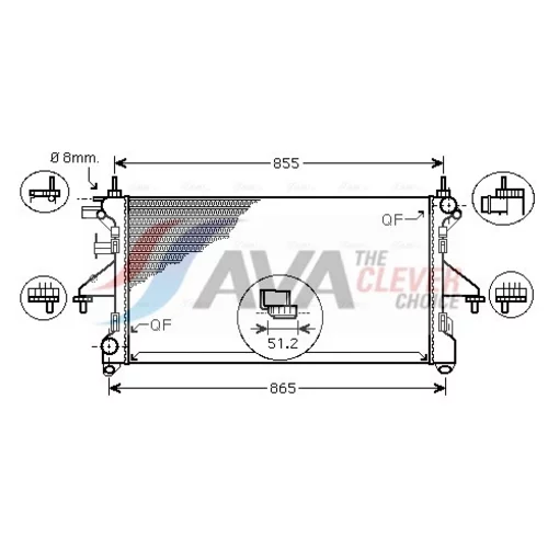 Chladič motora AVA QUALITY COOLING FT2398