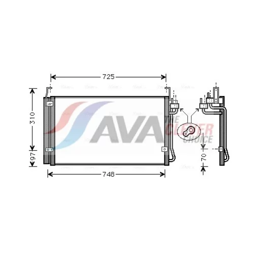 Kondenzátor klimatizácie HY5071D (AVA QUALITY COOLING)