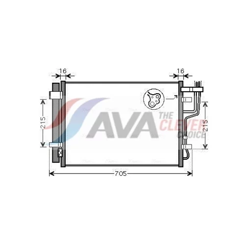 Kondenzátor klimatizácie AVA QUALITY COOLING KA5102D