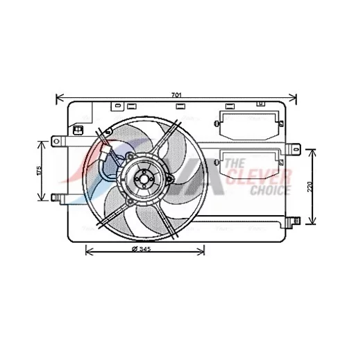 Ventilátor chladenia motora AVA QUALITY COOLING MC7506
