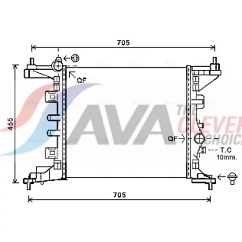 Chladič motora AVA QUALITY COOLING OL2568
