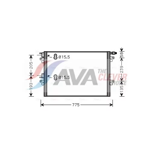 Kondenzátor klimatizácie AVA QUALITY COOLING RTA5382