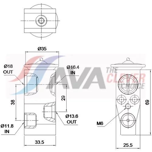 Expanzný ventil klimatizácie AVA QUALITY COOLING VN1458