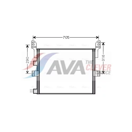 Kondenzátor klimatizácie AVA QUALITY COOLING REA5054