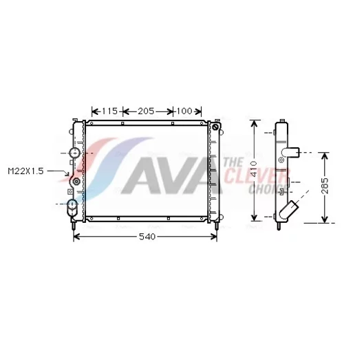 Chladič motora AVA QUALITY COOLING RTA2231