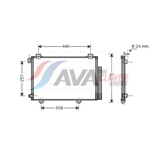 Kondenzátor klimatizácie AVA QUALITY COOLING TO5267D