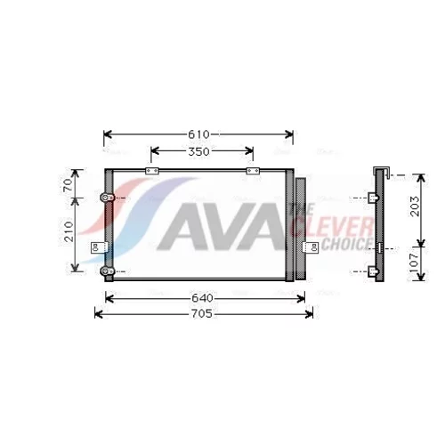 Kondenzátor klimatizácie AVA QUALITY COOLING AU5078D